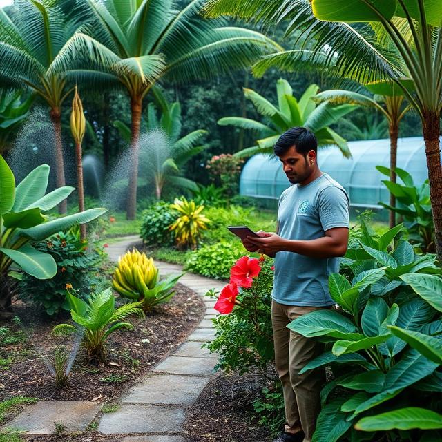 Smart garden automation system controlling irrigation and lighting