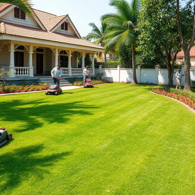 Professional lawn installation with premium grass varieties